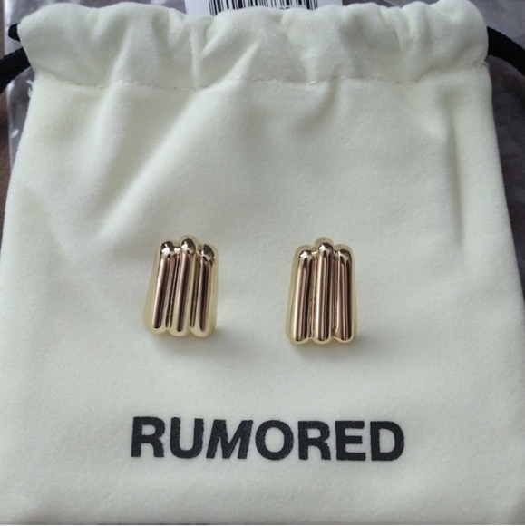 NIB $68 Rumored "Roxanne" Stud Earrings – Gold - Picture 5 of 5